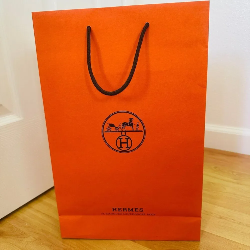 Hermes Paper Shopping Bag - orange tall small, 17